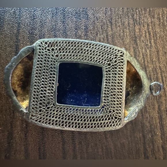 Antique Chinese Enamel and Blue Lapis Circa 1900 Pendant - Picture 5 of 7